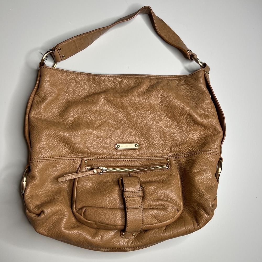 Michael Kors Austin Pebbled Leather Shoulder‎ Tote Bag Brown Slouchy Hobo